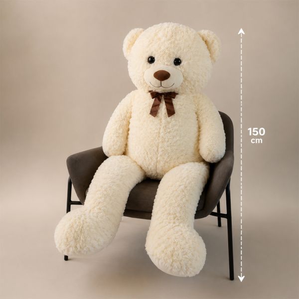 JollyPlush XXL Knuffelbeer - 150 cm - Crème JollyPlush XXL Knuffelbeer - 150 cm - Crème