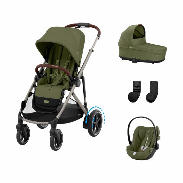 Cybex e-Gazelle S 3-in-1 Kinderwagen Set S - Taupe/Moss Green Cybex e-Gazelle S 3-in-1 Kinderwagen Set S - Taupe/Moss Green