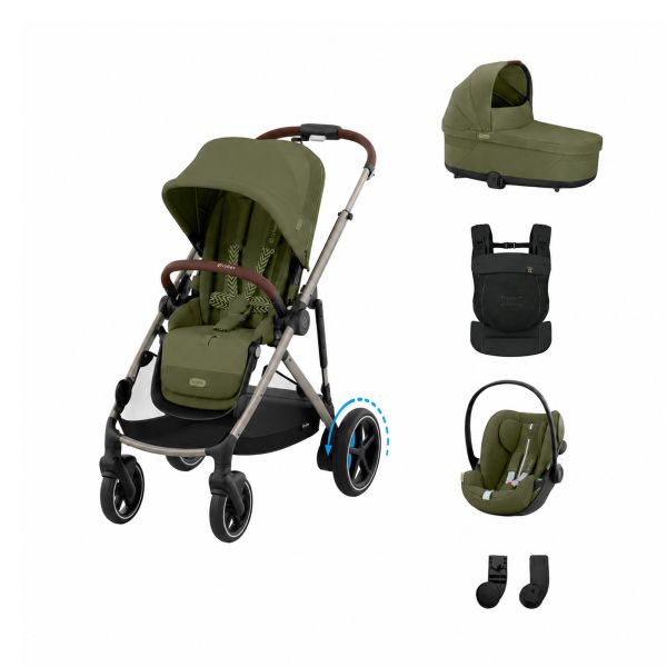 Cybex e-Gazelle S 3-in-1 Kinderwagen Set S Incl. Amya - Taupe/Moss Green Cybex e-Gazelle S 3-in-1 Kinderwagen Set S Incl. Amya - Taupe/Moss Green