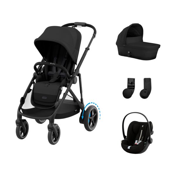Cybex e-Gazelle S 3-in-1 Kinderwagen Set S - Black/Moon Black Cybex e-Gazelle S 3-in-1 Kinderwagen Set S - Black/Moon Black