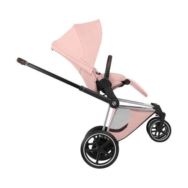 Cybex e-Priam 5 Style Kinderwagen 2-in-1 - Chrome Brown/Peach Pink