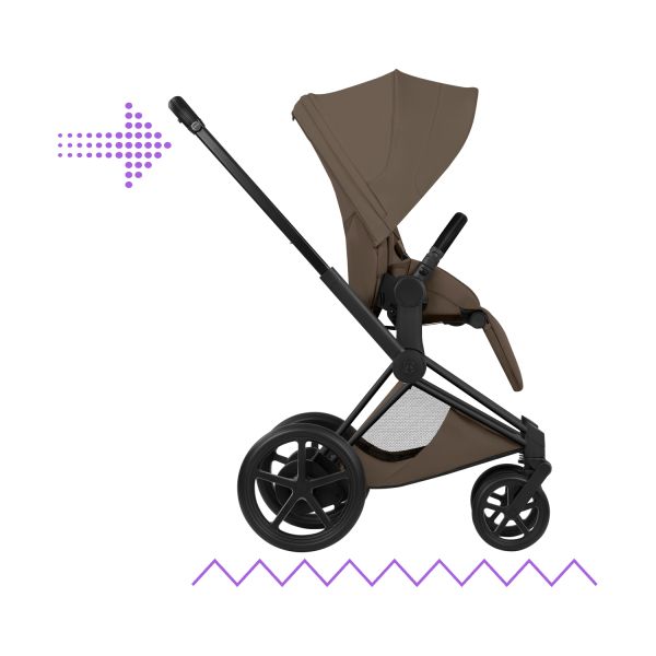 Cybex e-Priam 5 Style Kinderwagen 2-in-1 - Matt Black/Coconut Brown