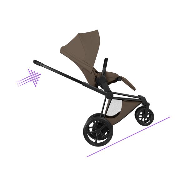 Cybex e-Priam 5 Style Kinderwagen 2-in-1 - Matt Black/Coconut Brown