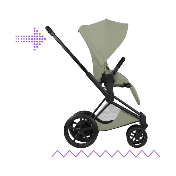 Cybex e-Priam 5 Style Kinderwagen 2-in-1 - Matt Black/Sage Green