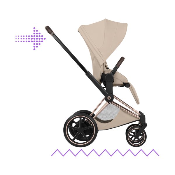Cybex e-Priam 5 Style Kinderwagen 2-in-1 - Rosegold/Cozy Beige