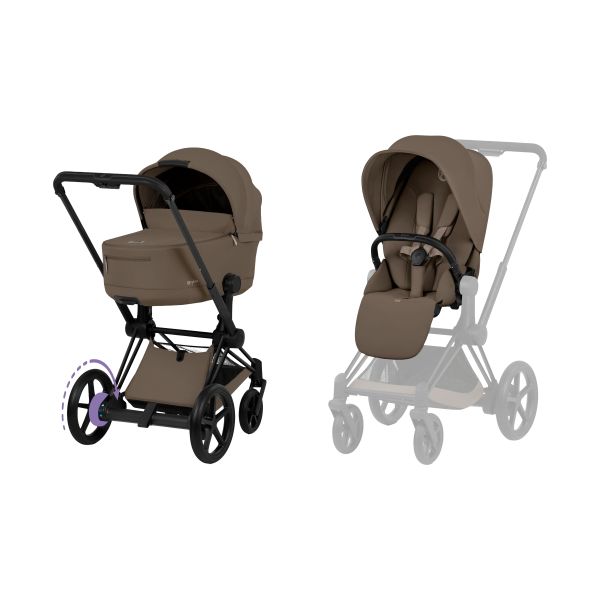 Cybex e-Priam 5 Comfort Kinderwagen 2-in-1 - Matt Black/Coconut Brown Cybex e-Priam 5 Comfort Kinderwagen 2-in-1 - Matt Black/Coconut Brown
