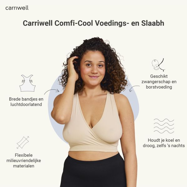 Carriwell Comfi Cool Crossover Slaap- en Voedingsbeha - Maat L - Honey Carriwell Comfi Cool Crossover Slaap- en Voedingsbeha - Maat L - Honey