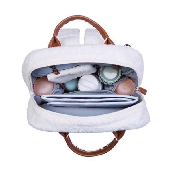 Childhome Family Club Verzorgingsrugzak - Signature - Teddy - Ecru Childhome Family Club Verzorgingsrugzak - Signature - Teddy - Ecru