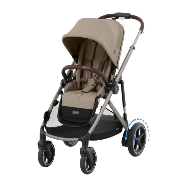 Cybex E-Gazelle S Twin Kinderwagen Almond Beige / Beige