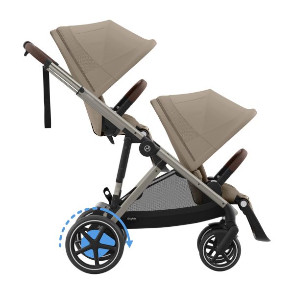 Cybex E-Gazelle S Twin Kinderwagen Almond Beige / Beige