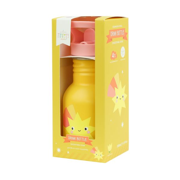 A Little Lovely Company Kleine RVS Drinkfles - Shooting Star A Little Lovely Company Kleine RVS Drinkfles - Shooting Star