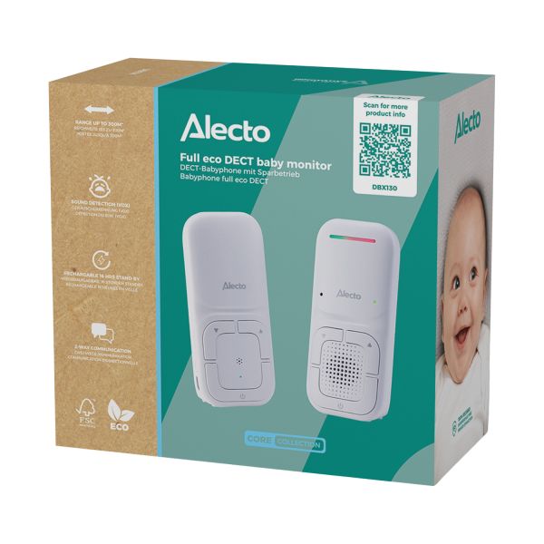 Alecto Babyfoon Modern Full Eco Audio - DBX130 - Wit