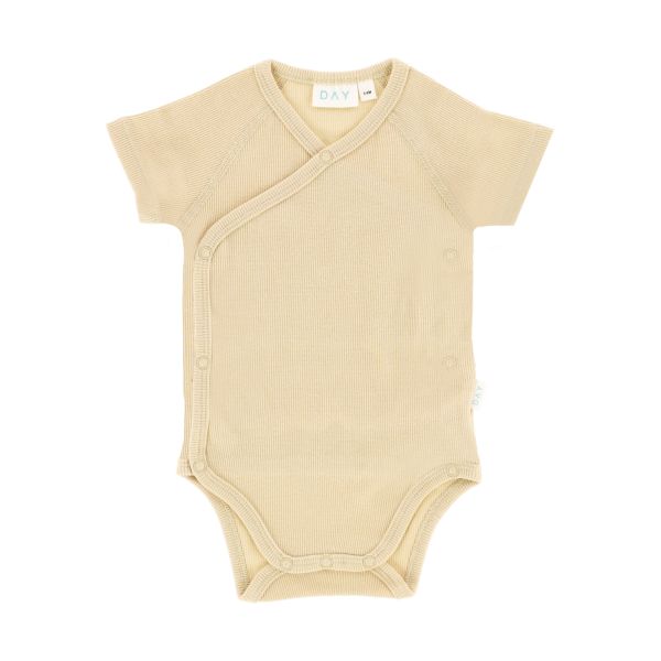 DAY Overslagromper Korte Mouw Rib - Cappuccino - Mt. 62/68