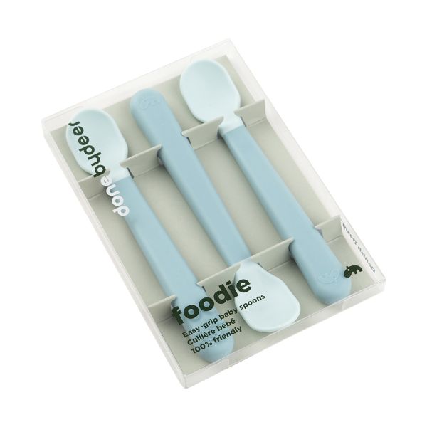 Done By Deer Spoon Baby Easy-Grip Foodie Blue 3-Pack