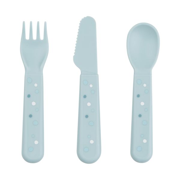 Done By Deer Foodie Cutlery Set Happy Dots Blue Done By Deer Foodie Cutlery Set Happy Dots Blue