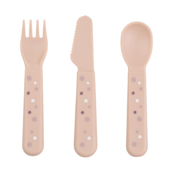 Done By Deer Foodie Cutlery Set Happy Dots Powder