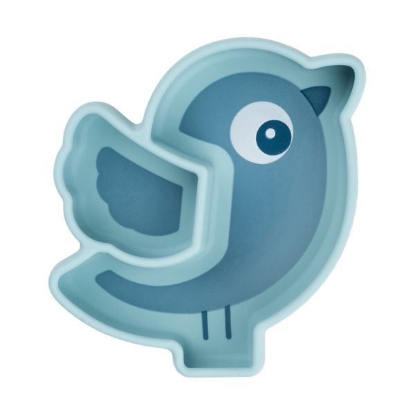 Done By Deer Silicone Stick&Stay Snack Bord Birdee Blue