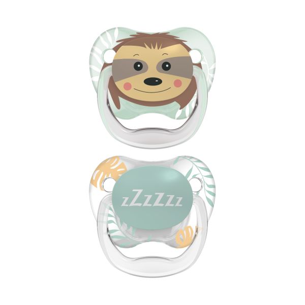 Dr. Brown's Animal Faces Fopspeen - Anatomisch - 2 Stuks - 6-12 Mnd - Sloth 