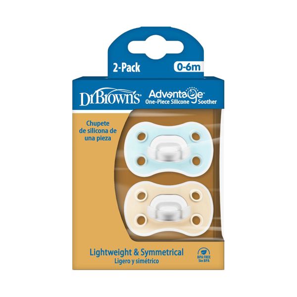 Dr. Brown's Fopspeen - Symmetrisch - 0-6 Mnd - 2 Stuks - Blue/Cream Dr. Brown's Fopspeen - Symmetrisch - 0-6 Mnd - 2 Stuks - Blue/Cream