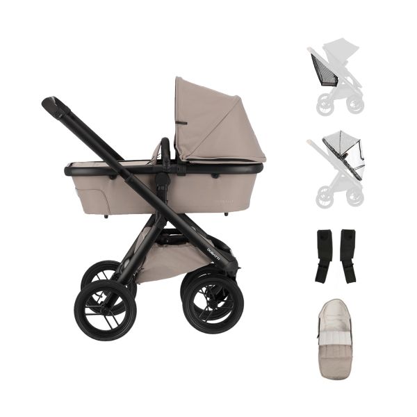 Dubatti One E6 Kinderwagen 2-in-1 - Black / Soft Taupe Dubatti One E6 Kinderwagen 2-in-1 - Black / Soft Taupe