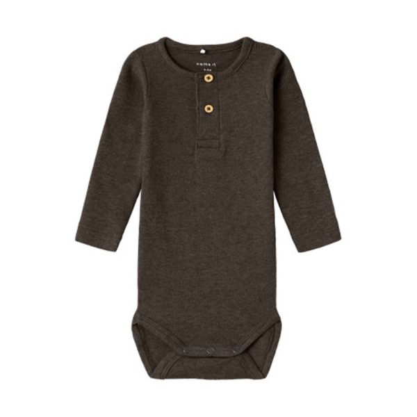 Name It Button Romper - Kab NOOS - Delicioso Melange - Maat 56
