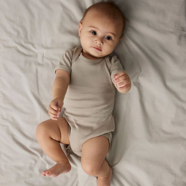 Name It Romper - 3P SS Solid Rib - China Blue - Mt. 50