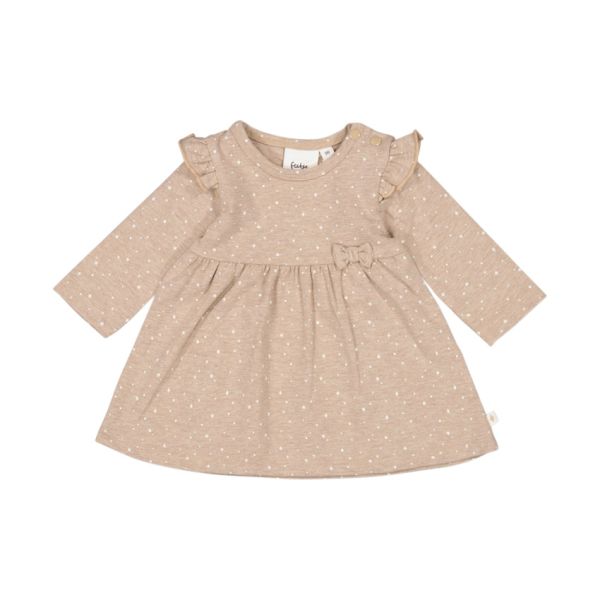 Feetje Jurk Print The Magic Is In You Taupe Melange 50