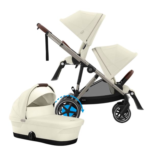 Cybex E-Gazelle S DUO kinderwagen 3-in-1 Seashell Beige / Light Beige Cybex E-Gazelle S DUO kinderwagen 3-in-1 Seashell Beige / Light Beige