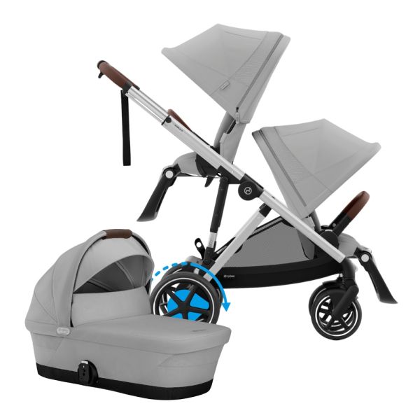 Cybex E-Gazelle S DUO kinderwagen 3-in-1 Stone Grey/Mid Grey Cybex E-Gazelle S DUO kinderwagen 3-in-1 Stone Grey/Mid Grey