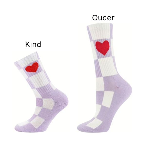 Ewers Tennissokken Set Kind en Ouder - Heart/Check