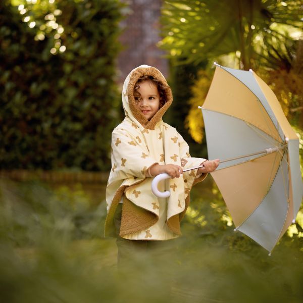 Jollein Teddy Fleece Outdoor Poncho Waterafstotend - Mini Teddy Bear