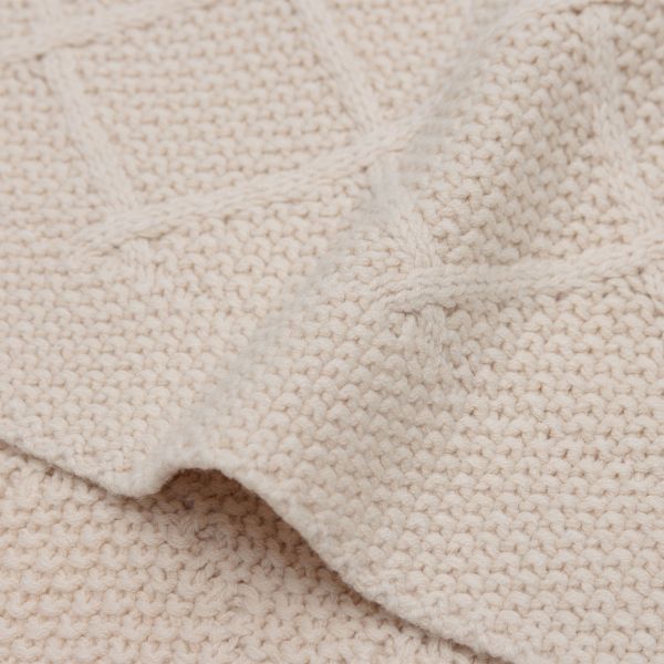 Jollein Check Knit Ledikantdeken - 100 x 150 cm - Oatmeal Jollein Check Knit Ledikantdeken - 100 x 150 cm - Oatmeal