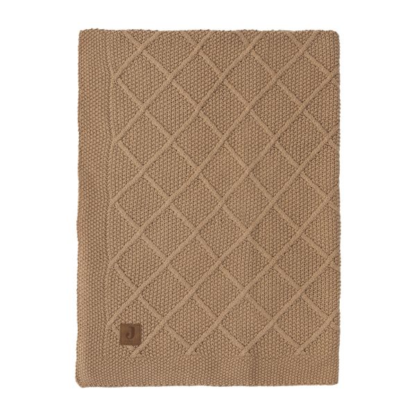 Jollein Check Knit Wiegdeken - 75 x 100 cm - Biscuit
