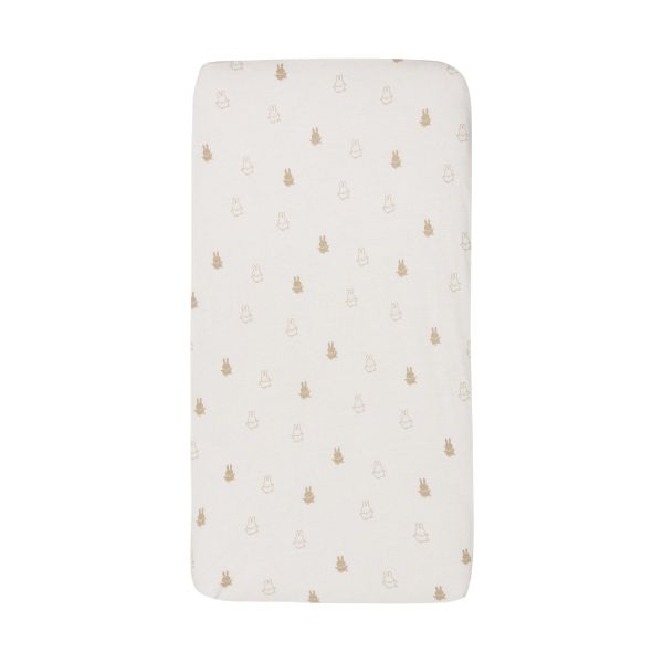 Jollein Ledikanthoeslaken Jersey Happy Miffy Nougat 60 x 120 cm