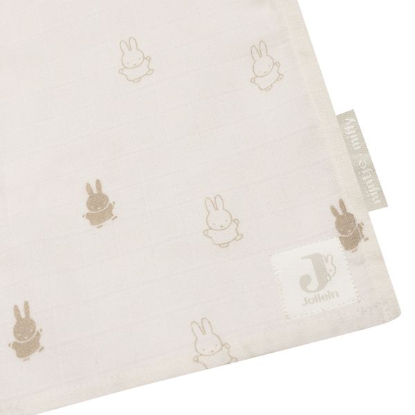 Jollein Multidoek Happy Miffy Nougat 115 x 115 cm 2-Pack