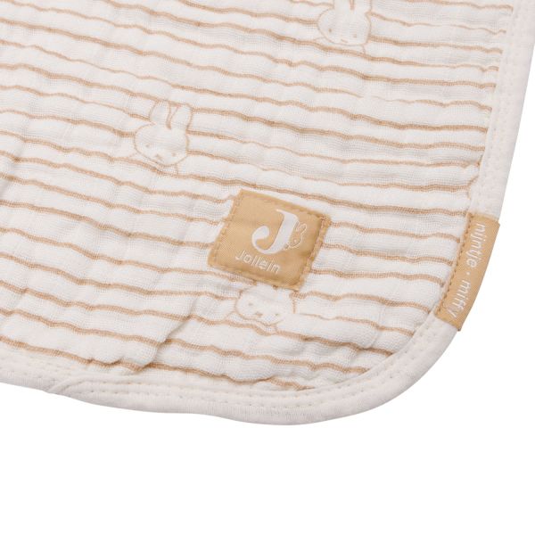 Jollein Wiegdeken Hydrofiel Miffy Stripe Biscuit 75 x 100 cm