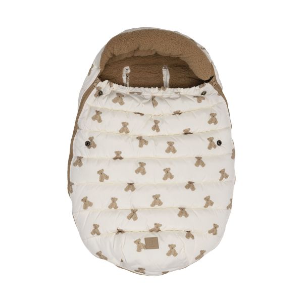 Jollein Puffed Voetenzak - Groep 0+ 3/5 Punts Gordel - Mini Teddy Bear Jollein Puffed Voetenzak - Groep 0+ 3/5 Punts Gordel - Mini Teddy Bear