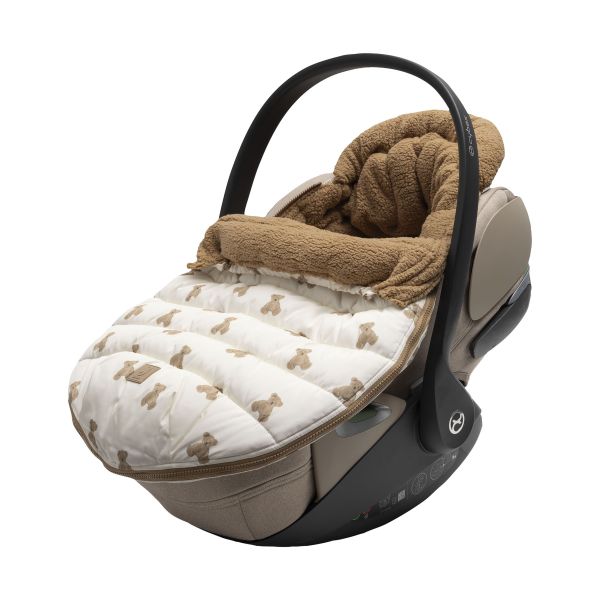 Jollein Puffed Voetenzak - Groep 0+ 3/5 Punts Gordel - Mini Teddy Bear Jollein Puffed Voetenzak - Groep 0+ 3/5 Punts Gordel - Mini Teddy Bear