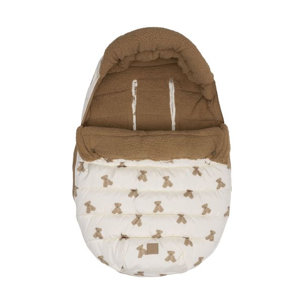 Jollein Puffed Voetenzak - Groep 0+ 3/5 Punts Gordel - Mini Teddy Bear Jollein Puffed Voetenzak - Groep 0+ 3/5 Punts Gordel - Mini Teddy Bear