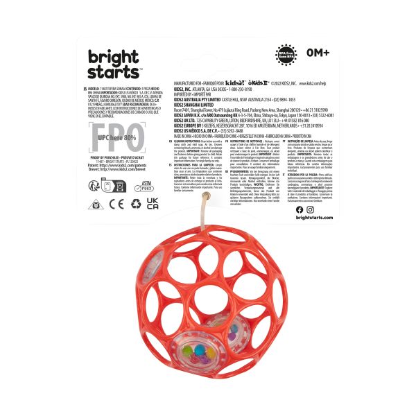 Oball Rammelaar - Easy-Grasp Toy - Red Oball Rammelaar - Easy-Grasp Toy - Red