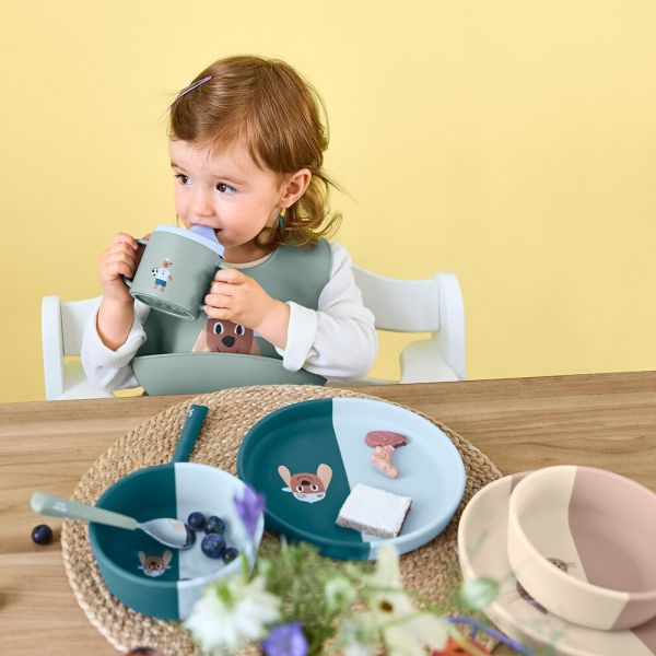 Lässig Tiny Team Cat Bord - Siliconen - Roze 