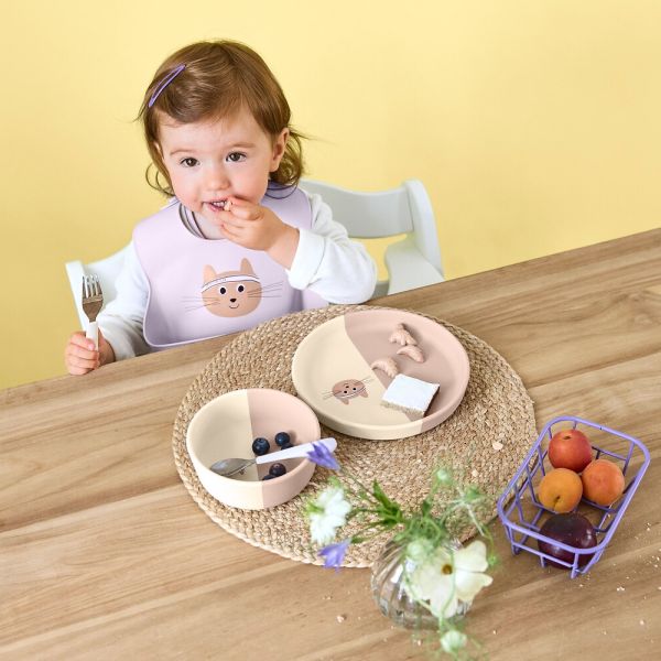 Lässig Tiny Team Cat Bord - Siliconen - Roze 