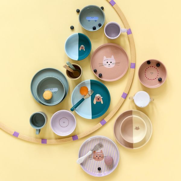 Lässig Tiny Team Cat Bord - PP/Cellulose - Roze