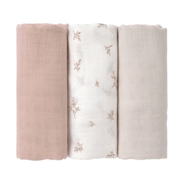 Lässig Swaddle & Burp Doeken - Miracle Of Nature Leaves - 3 Stuks - 80 x 80 cm