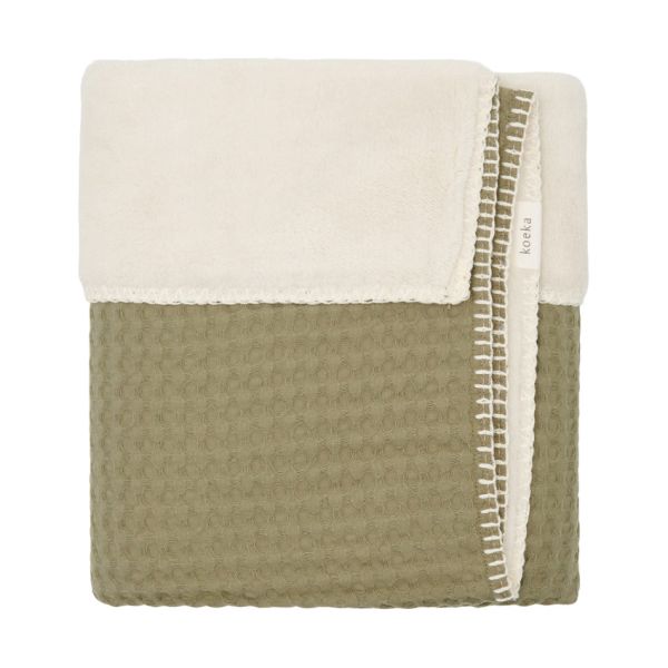 Koeka Wiegdeken Wafel/Teddy Oslo Moss 75 x 100 cm Koeka Wiegdeken Wafel/Teddy Oslo Moss 75 x 100 cm
