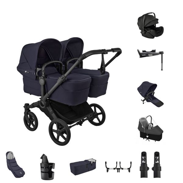 Bugaboo Donkey 6 Twin Ultieme Newborn Bundel - Black/Deep Indigo