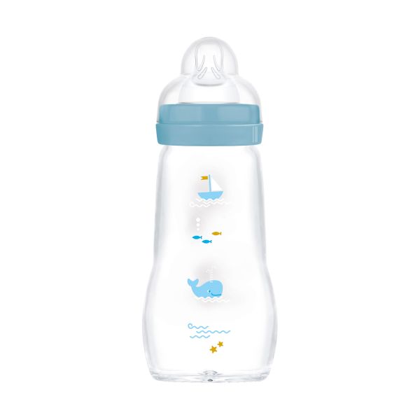MAM Feel Good Babyfles - Glas - 260 ml - Blue MAM Feel Good Babyfles - Glas - 260 ml - Blue