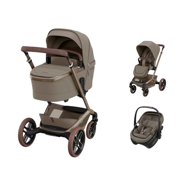 Maxi-Cosi Fame 3-in-1 Kinderwagen Met Coral Slide Pro Autostoel - Oak Truffle