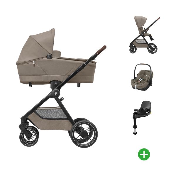 Maxi-Cosi Oxford+ V1 4-in-1 Kinderwagen Met Pebble 360 Pro2 Autostoel - Twillic Truffle