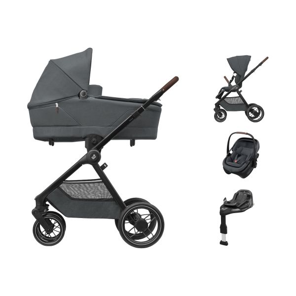 Maxi-Cosi Oxford+ 4-in-1 Kinderwagen Met Coral Slide Pro Autostoel - Twillic Graphite/Moon Graphite Maxi-Cosi Oxford+ 4-in-1 Kinderwagen Met Coral Slide Pro Autostoel - Twillic Graphite/Moon Graphite